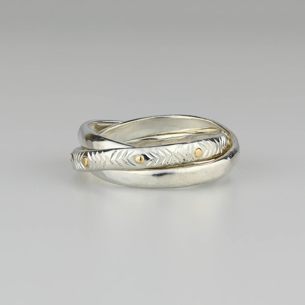 Gilded Chevron Rolling Rings