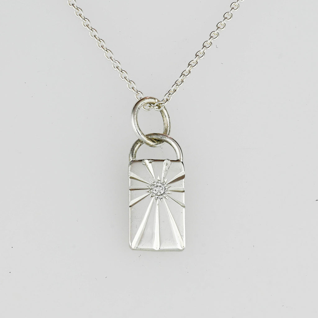 Silver Diamond Sunrise Tag