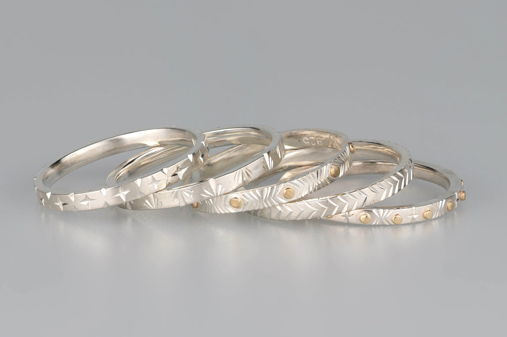 Silver Fern Stack Ring
