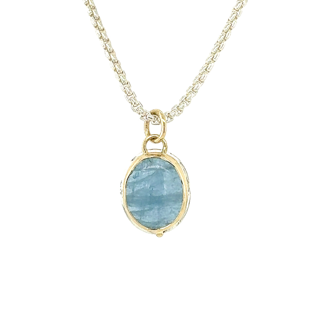 Glacier Aquamarine Oval Pendant