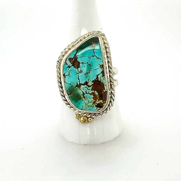 Asymmetrical Turquoise Statement Ring