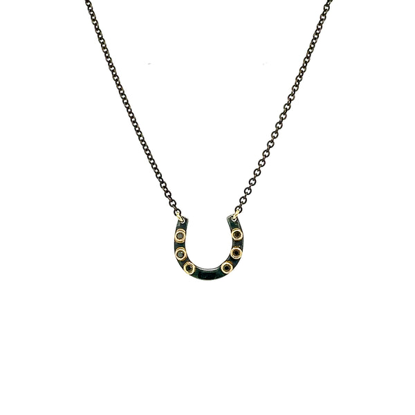 Black Diamond Horseshoe Necklace