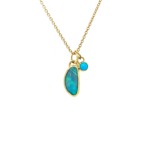 Ocean Boulder Opal with Turquoise