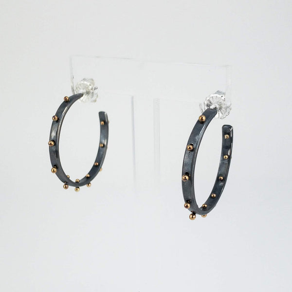 Blackened Silver and Gold Boss Babe hoops