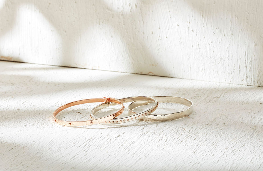Silver and Gold Ellipses Beach Bangle