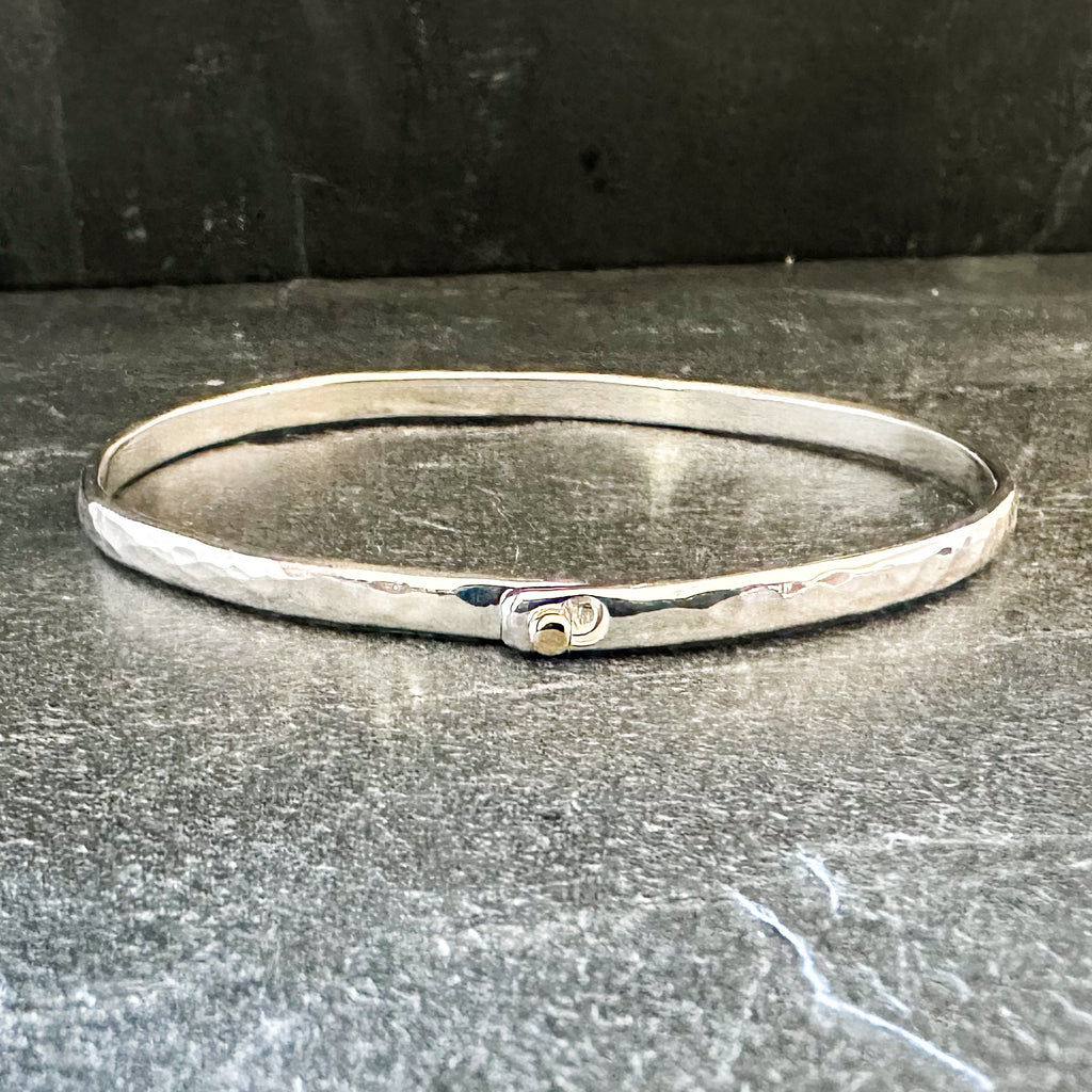 4mm Hammered Silver Beach Bangle