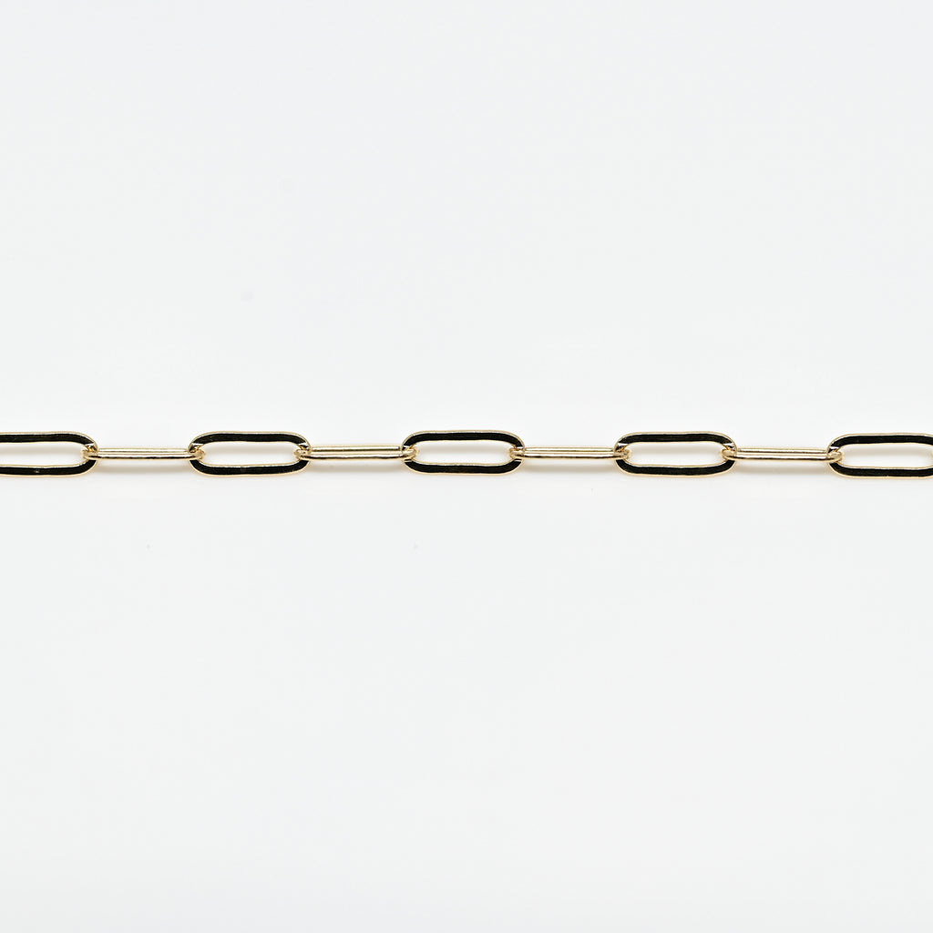 14k Gold Paperclip Chain Permanent Bracelet