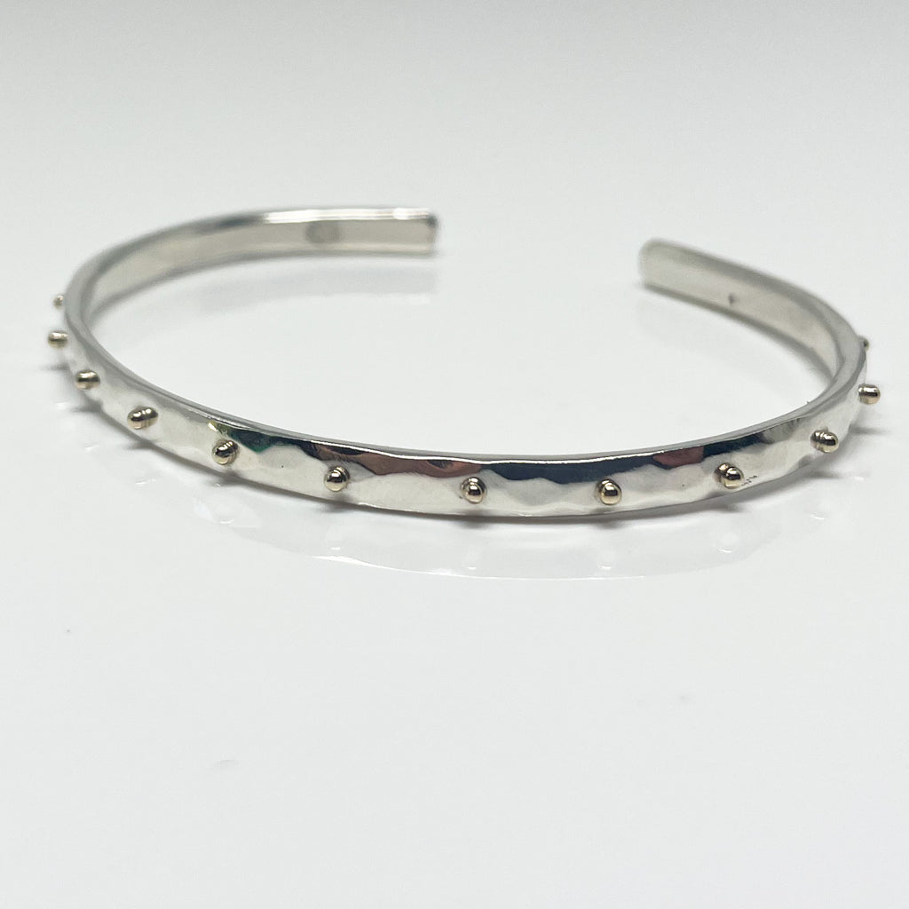 Two Tone Hammered Beach Bangle Cuff