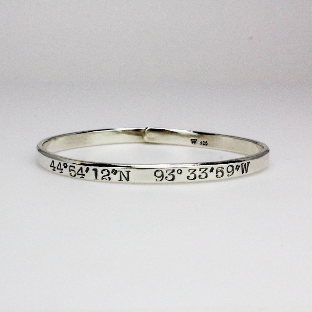 Coordinates Sterling Silver Bangle Bracelet