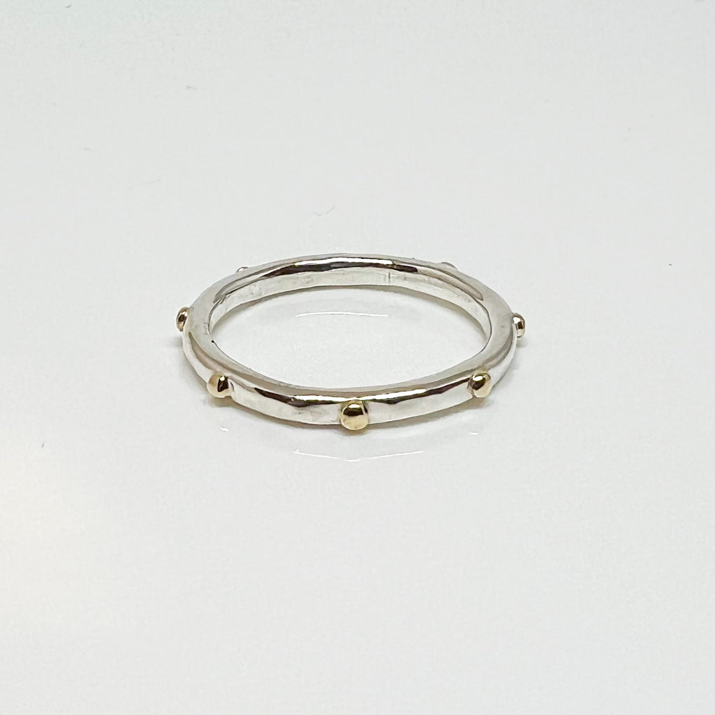 Silver and Gold Accent Stack Ring