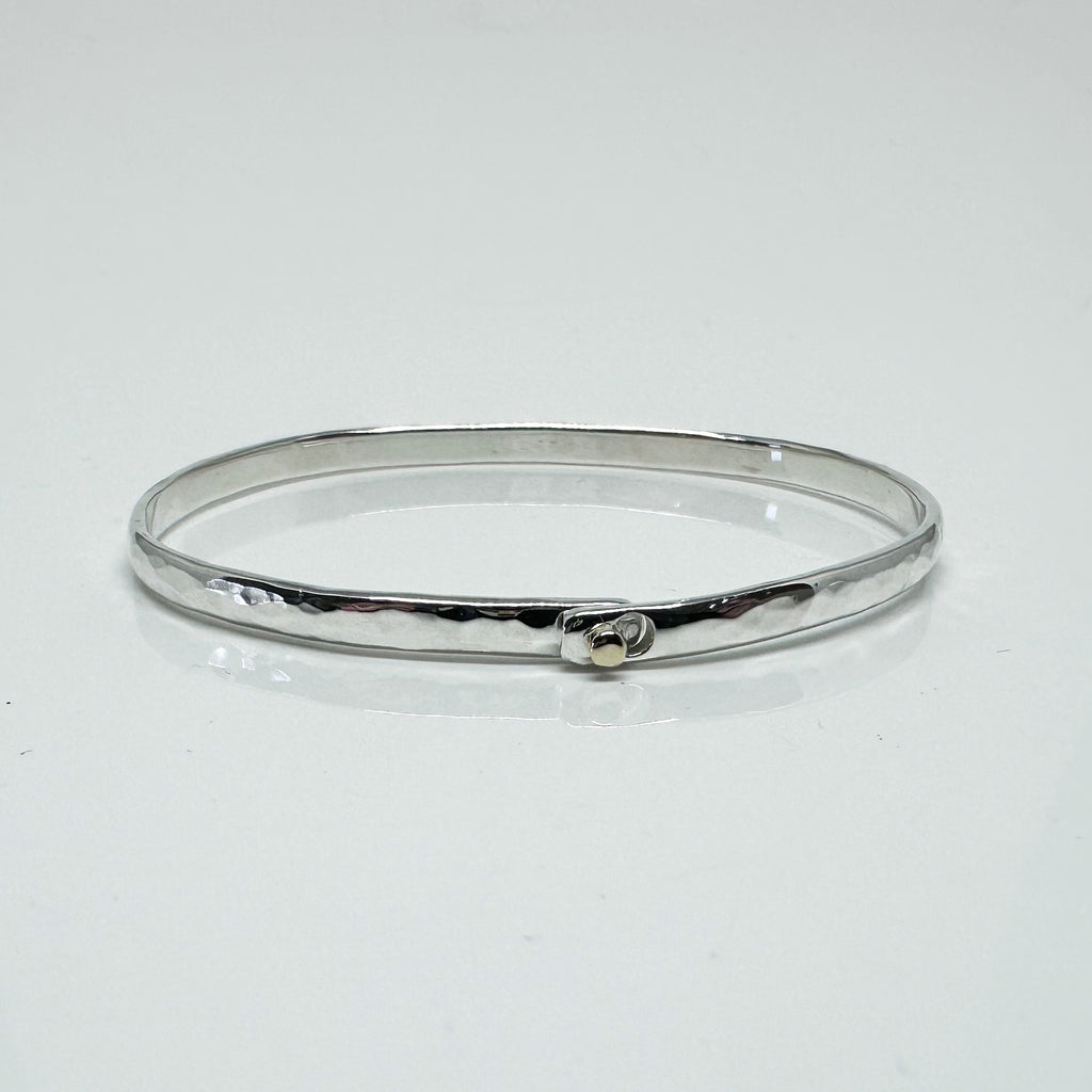 4mm Hammered Silver Beach Bangle