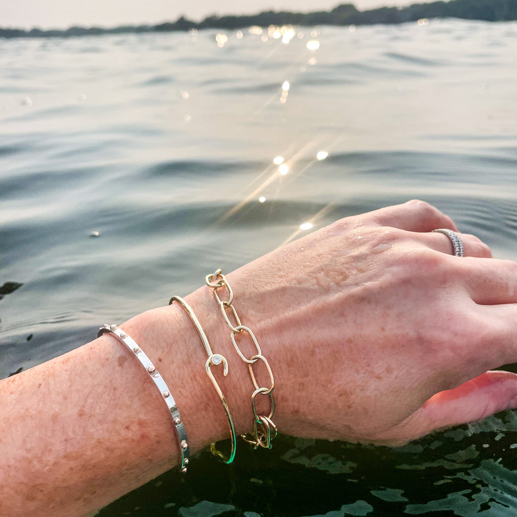 14k Gold Paperclip Bracelet