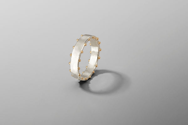 Beach Bauble Band Silver and 18k Gold Ring
