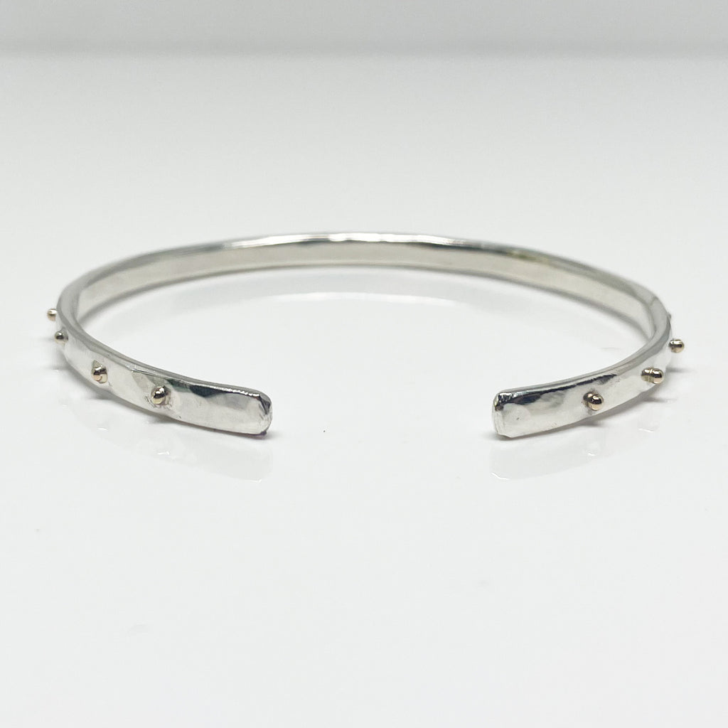 Two Tone Hammered Beach Bangle Cuff