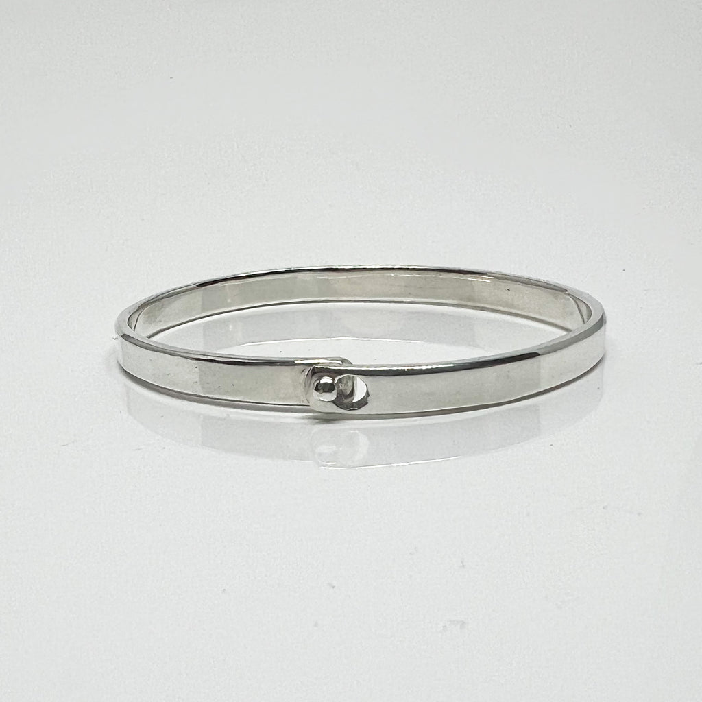 5mm Silver Beveled Edge Beach Bangle