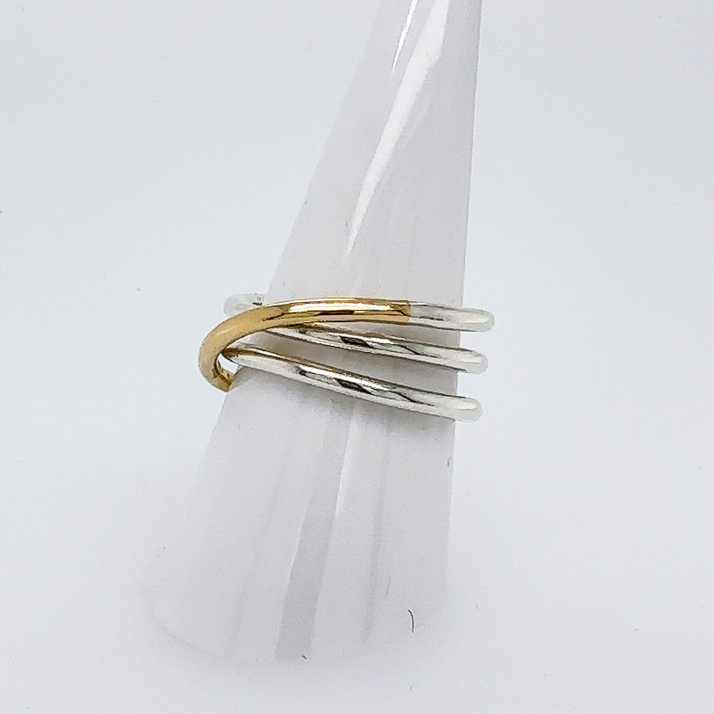 14k Yellow Gold Crossover Coil Ring