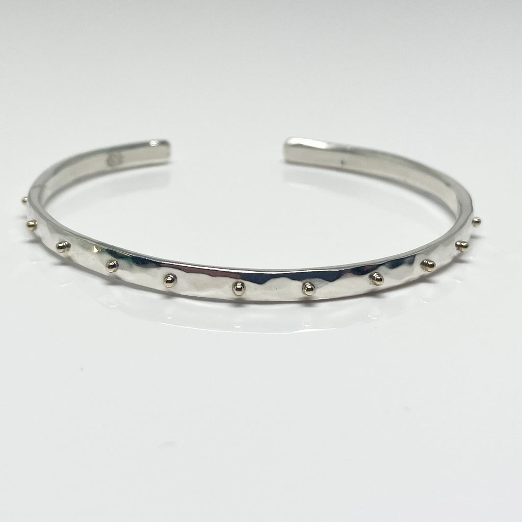 Two Tone Hammered Beach Bangle Cuff