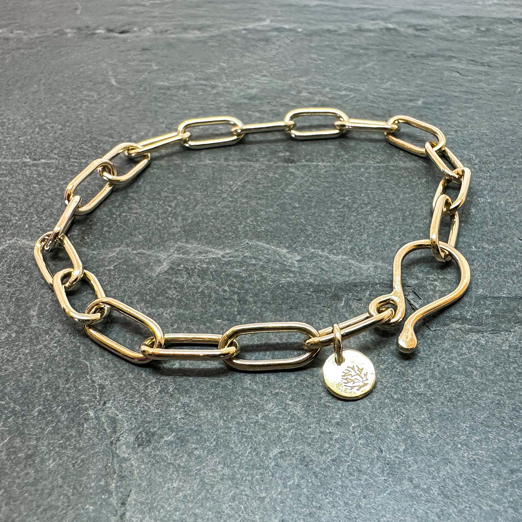 14k Gold Paperclip Bracelet