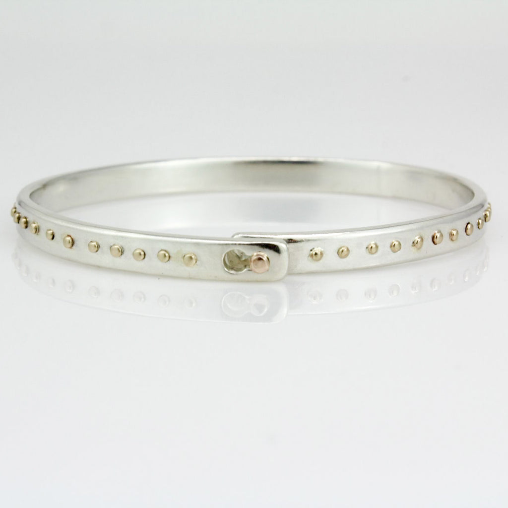 Silver and Gold Ellipses Beach Bangle
