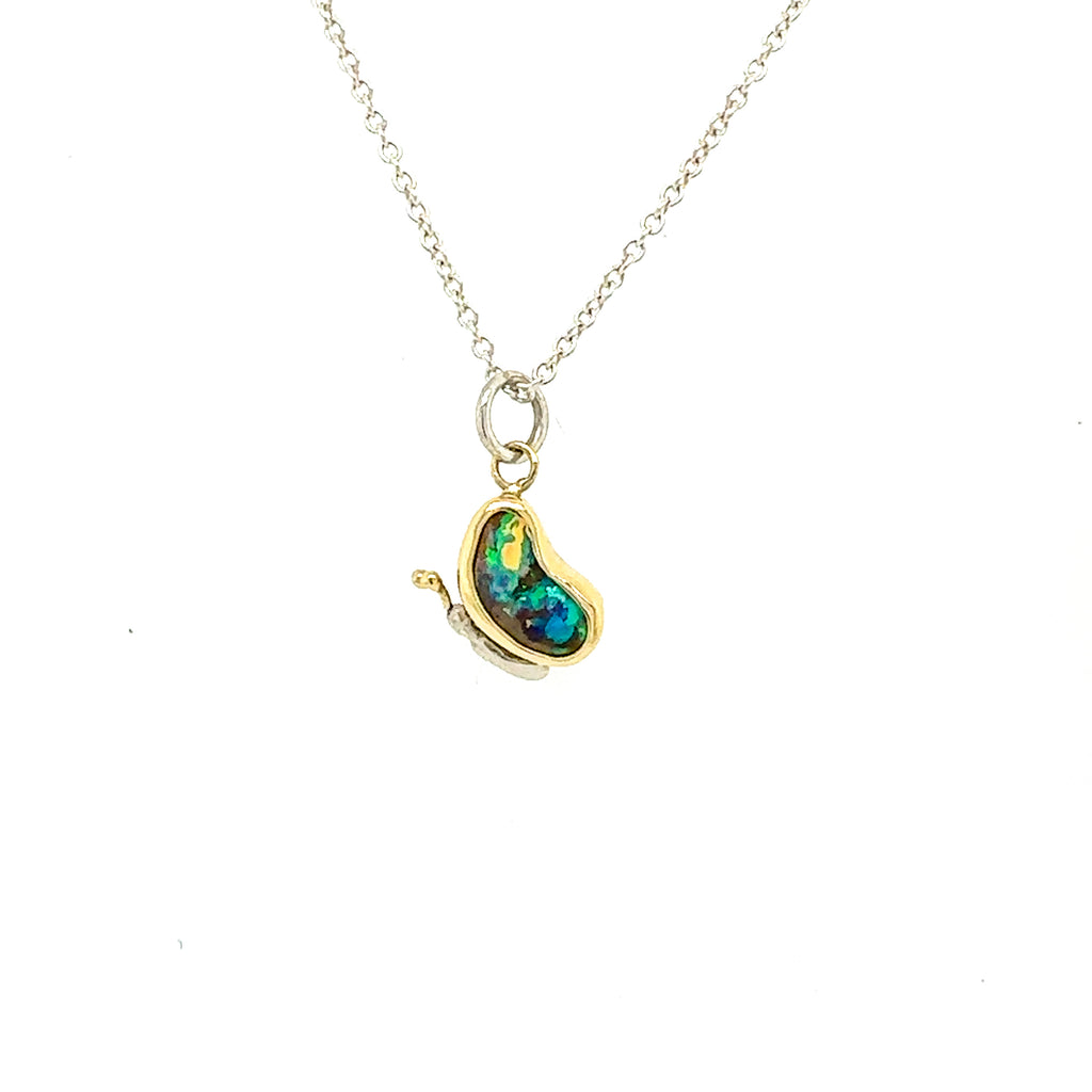 Butterfly Boulder Opal Pendant