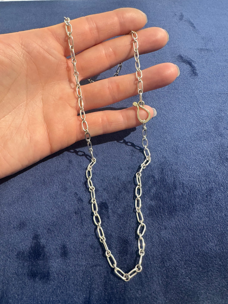 Mini Handmade link chain-14k clasp