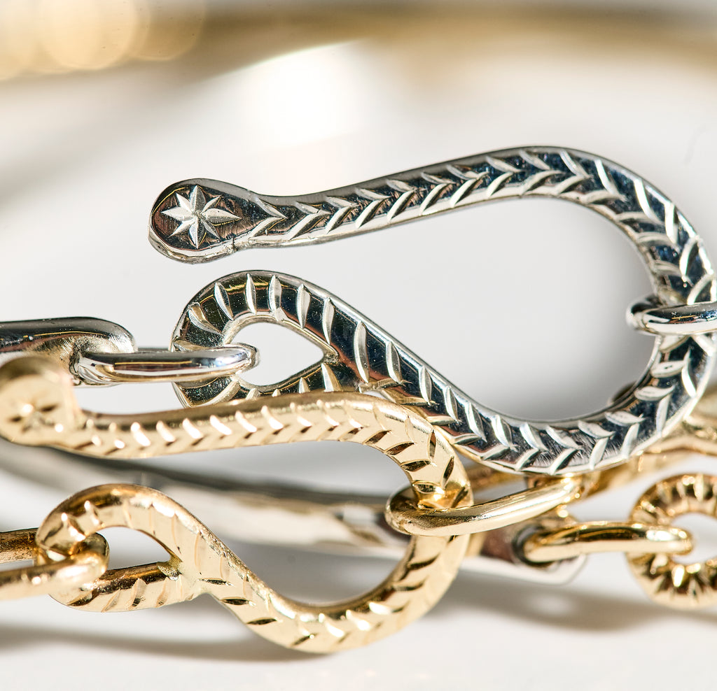 Golden Chevron Hook Bracelet