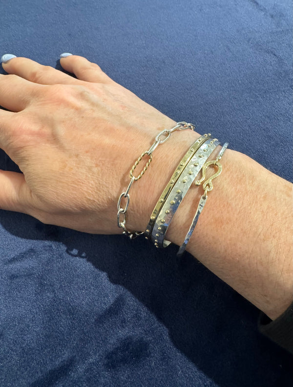 Mixed Sterling and 14k Paperclip Link
