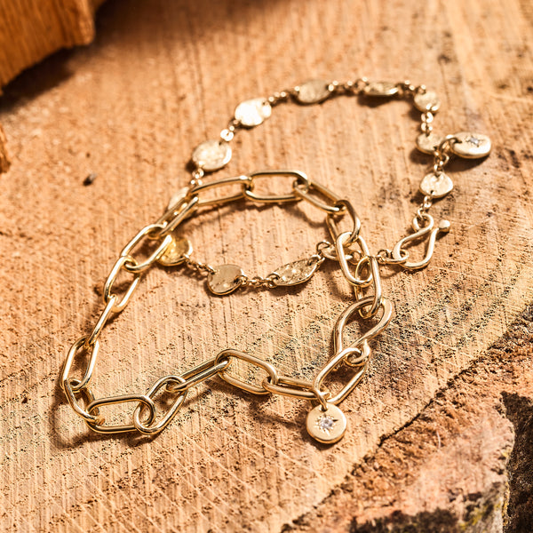 14k Gold Paperclip Bracelet