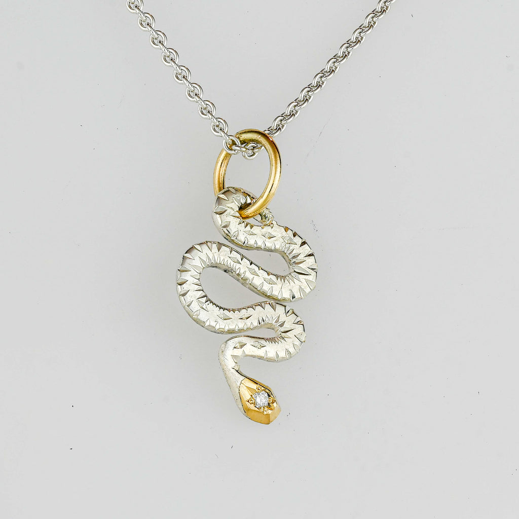 Two tone snake pendant