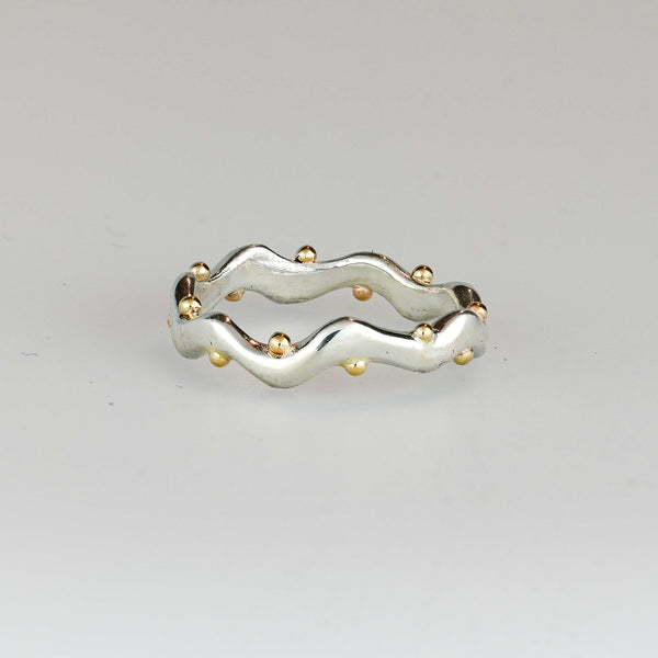 Zig zag dot stack ring