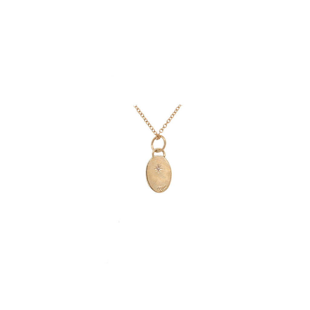 14k Oval Sunrise Tag