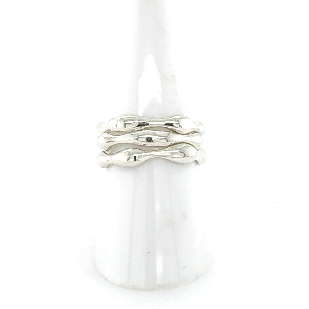 Sterling Silver Gentle Wave Stack Ring