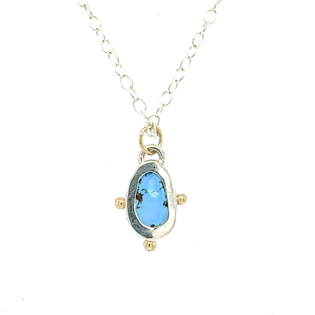 Turquoise and Gold Stud Pendant