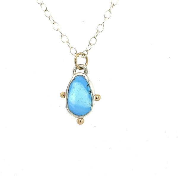 Turquoise and Gold Stud Pendant