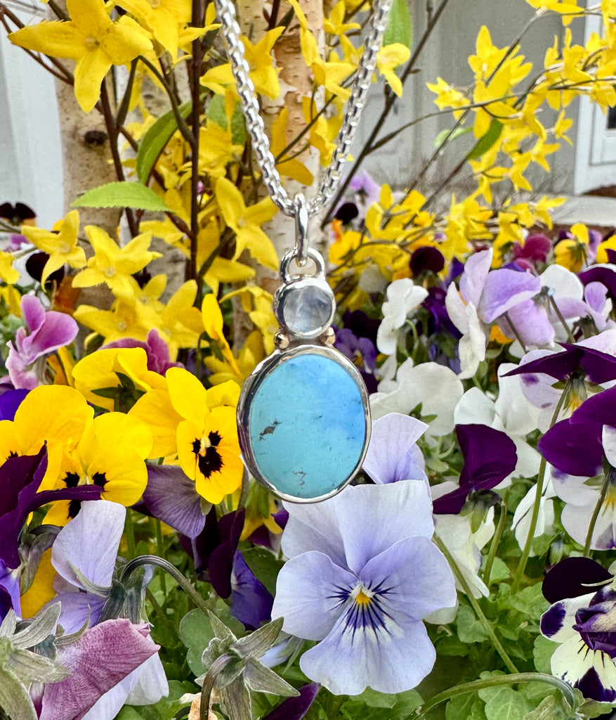 Moonstone and Turquoise Duo Necklace
