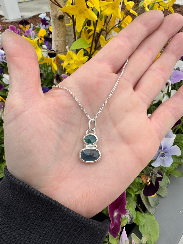 Grandidierite and Topaz Duo Necklace
