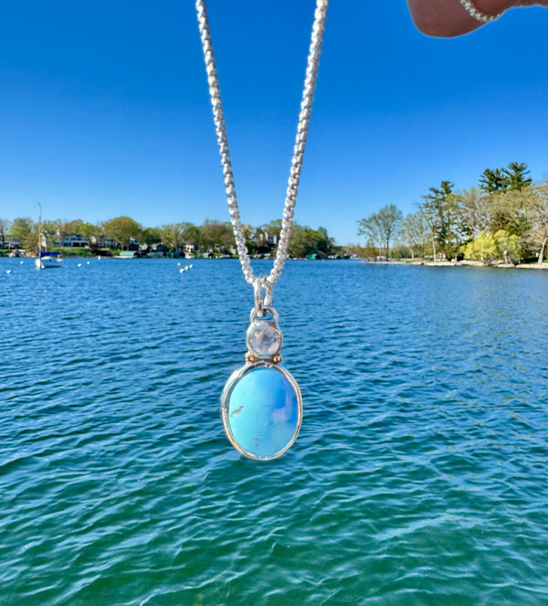 Moonstone and Turquoise Duo Necklace