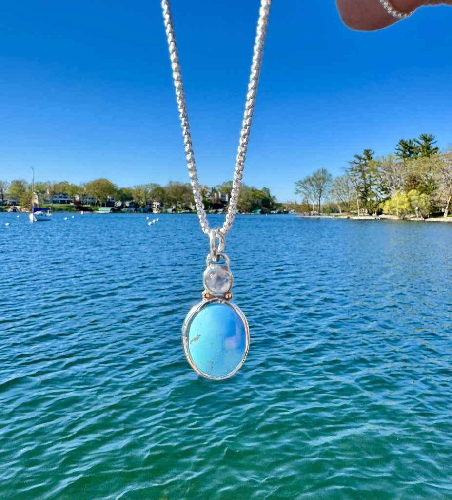 Moonstone and Turquoise Duo Necklace
