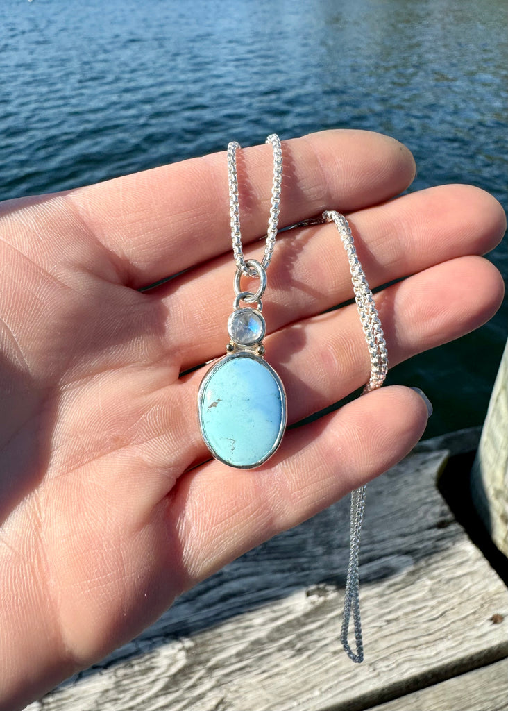 Moonstone and Turquoise Duo Necklace