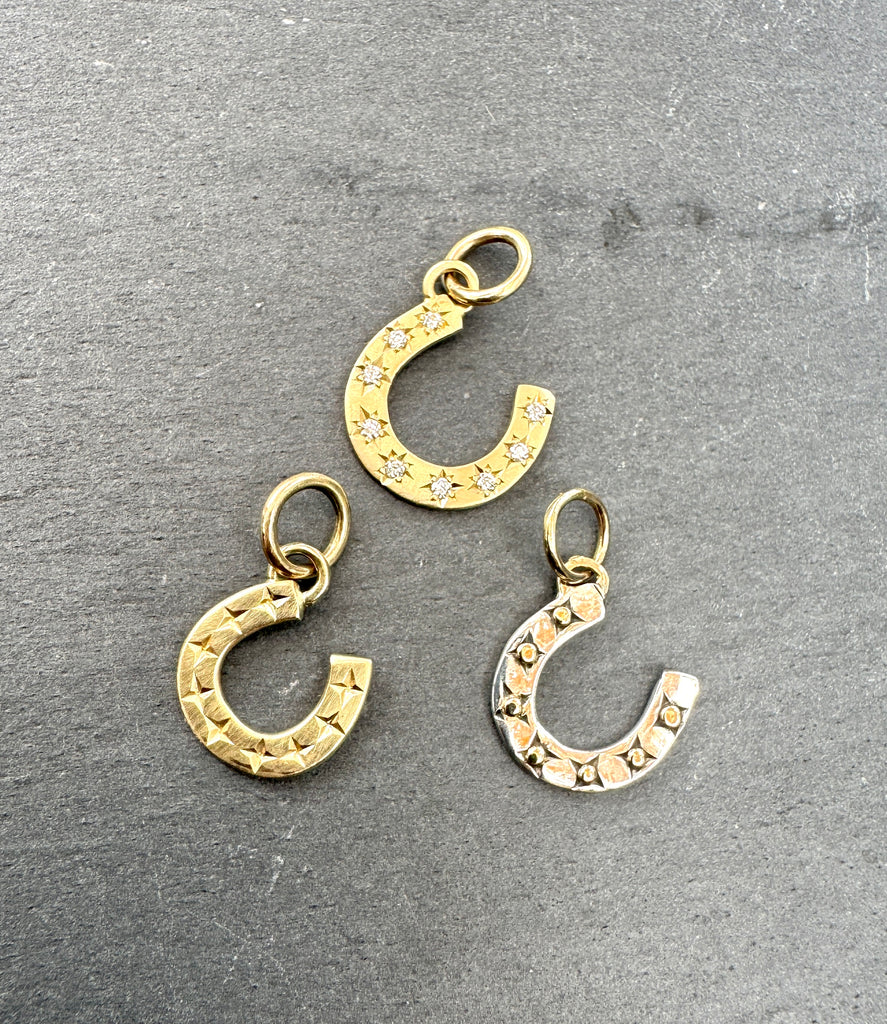 14k Diamond Starburst Horseshoe