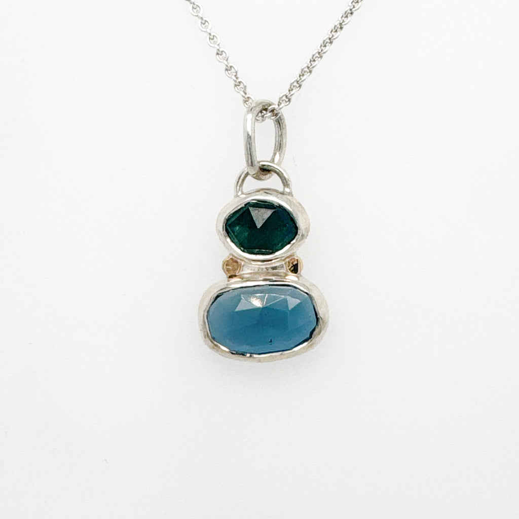 Grandidierite and Topaz Duo Necklace