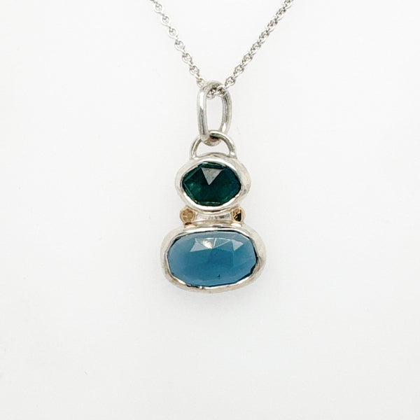 Grandidierite and Topaz Duo Necklace