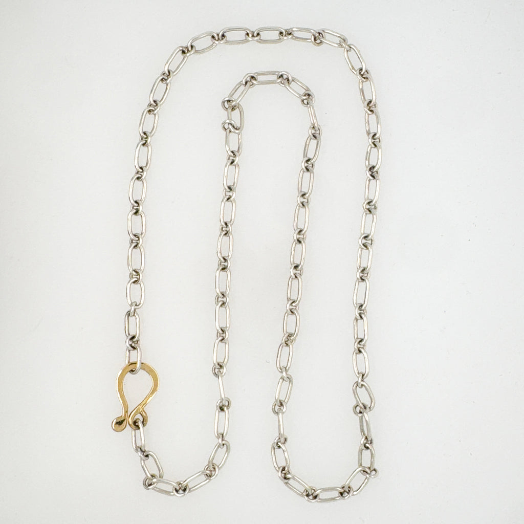 Mini Handmade link chain-14k clasp
