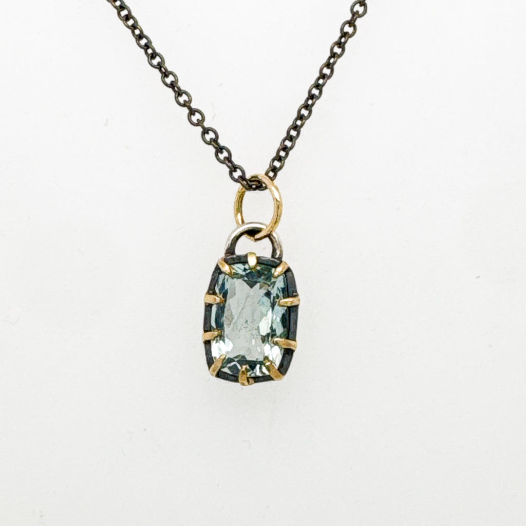 Green Beryl Cushion Necklace