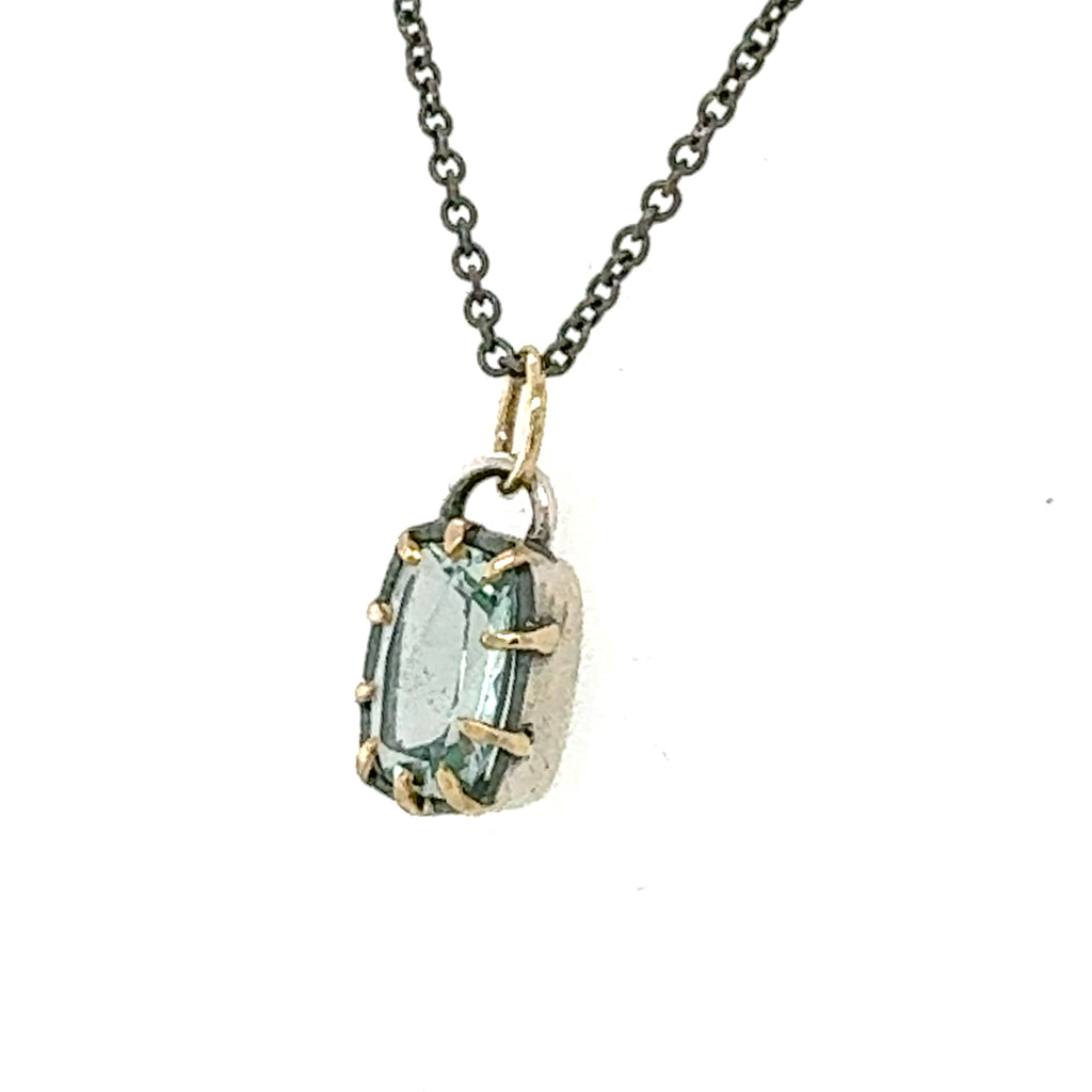 Green Beryl Cushion Necklace