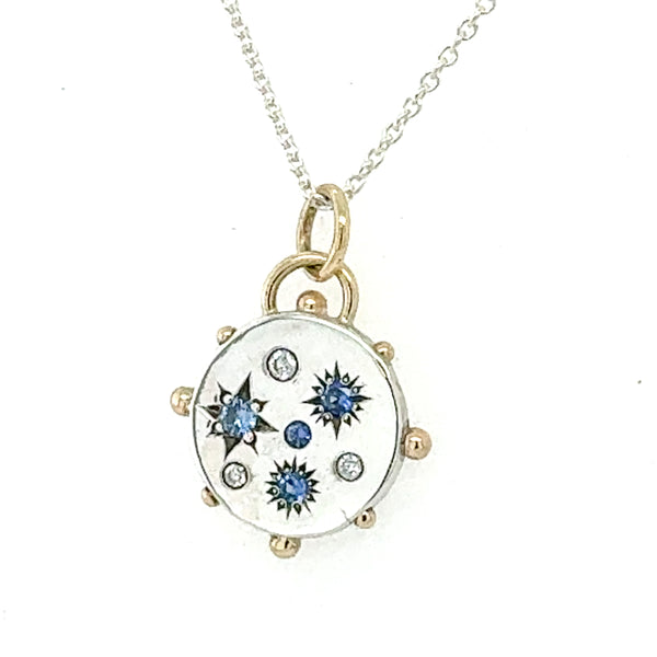 Blue Sapphire Celestial Pendant