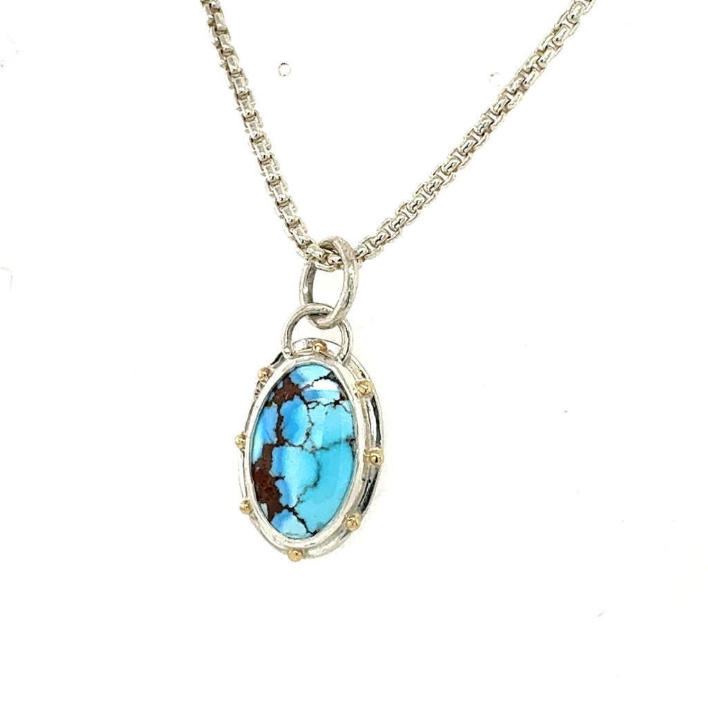 Large Oval Golden Hills Turquouse Necklace