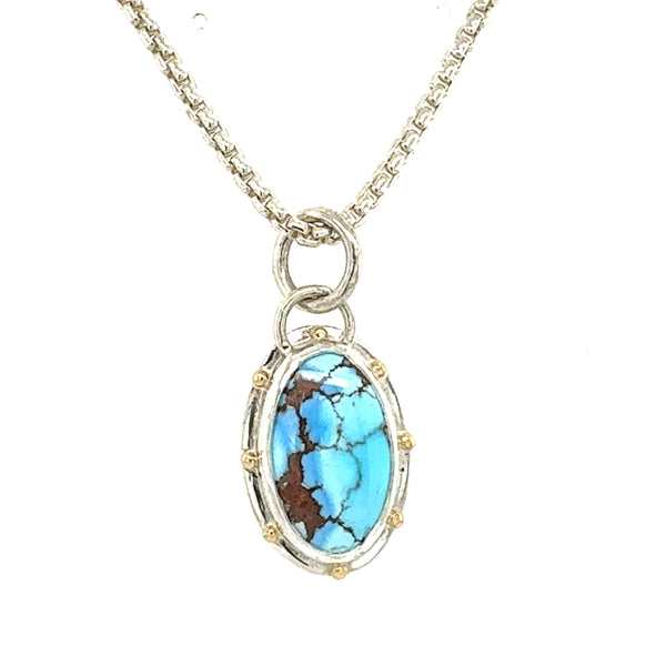 Large Oval Golden Hills Turquouse Necklace