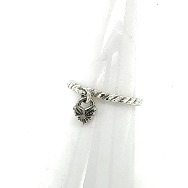 Pink Sapphire Heart Dangle Ring