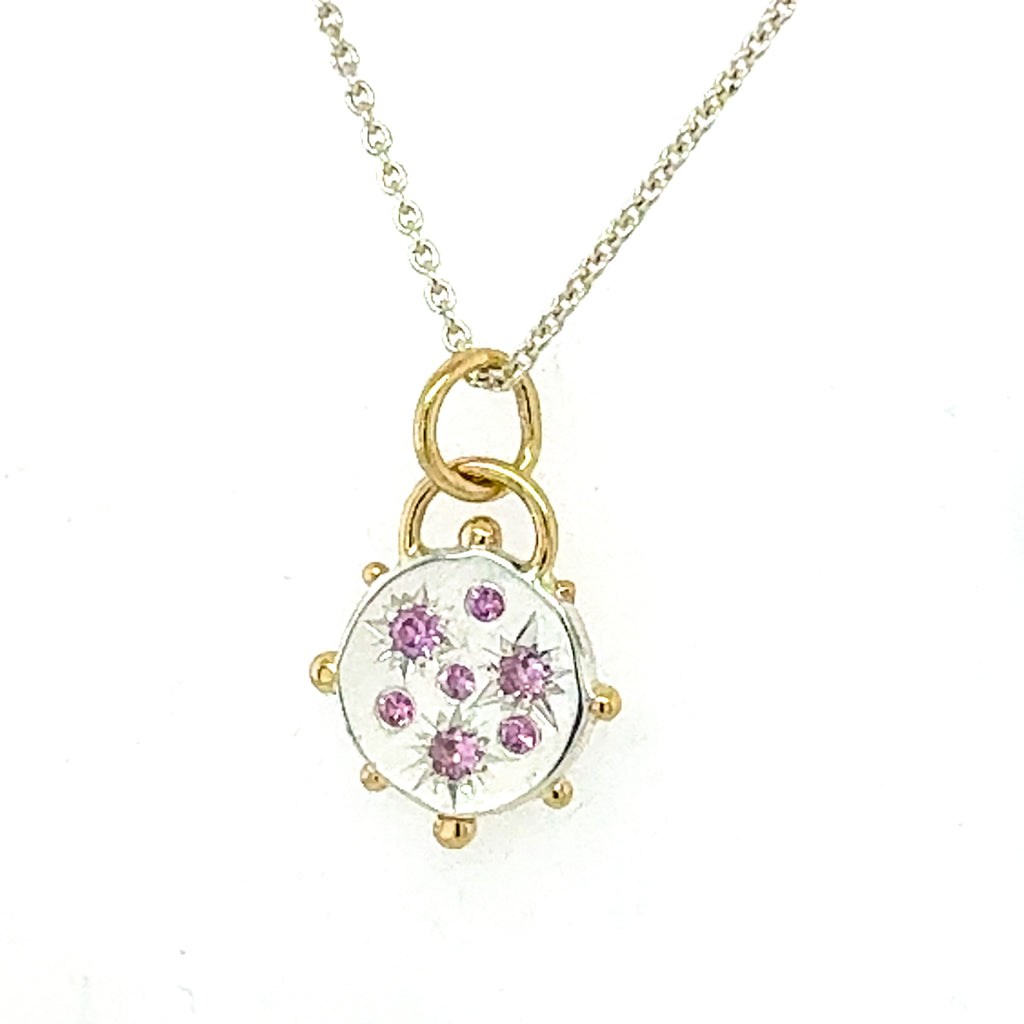 Pink Sapphire Celestial Pendant